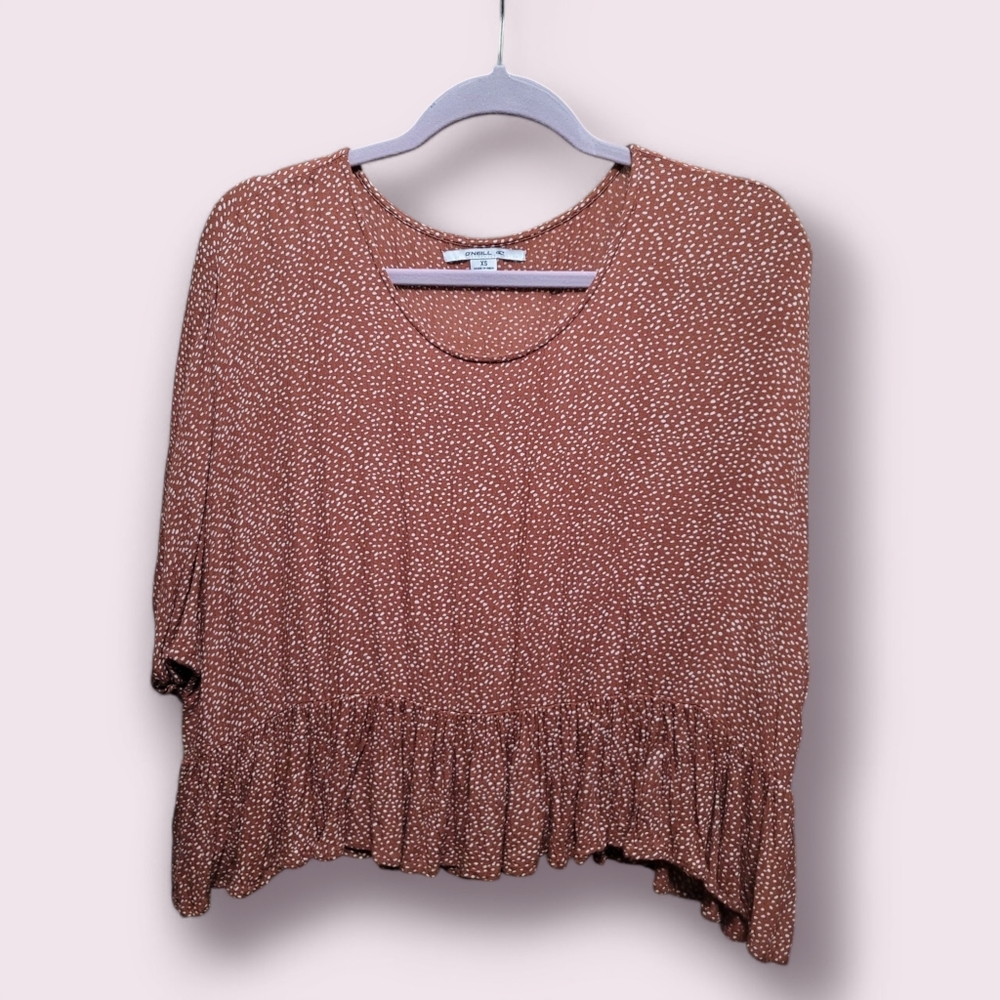 Brown Polka Dot Women's Top